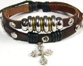 Bangle Bracelet Leather Bracelet Charm Bracelet  Jewelry Bracelet Cross Bracelet