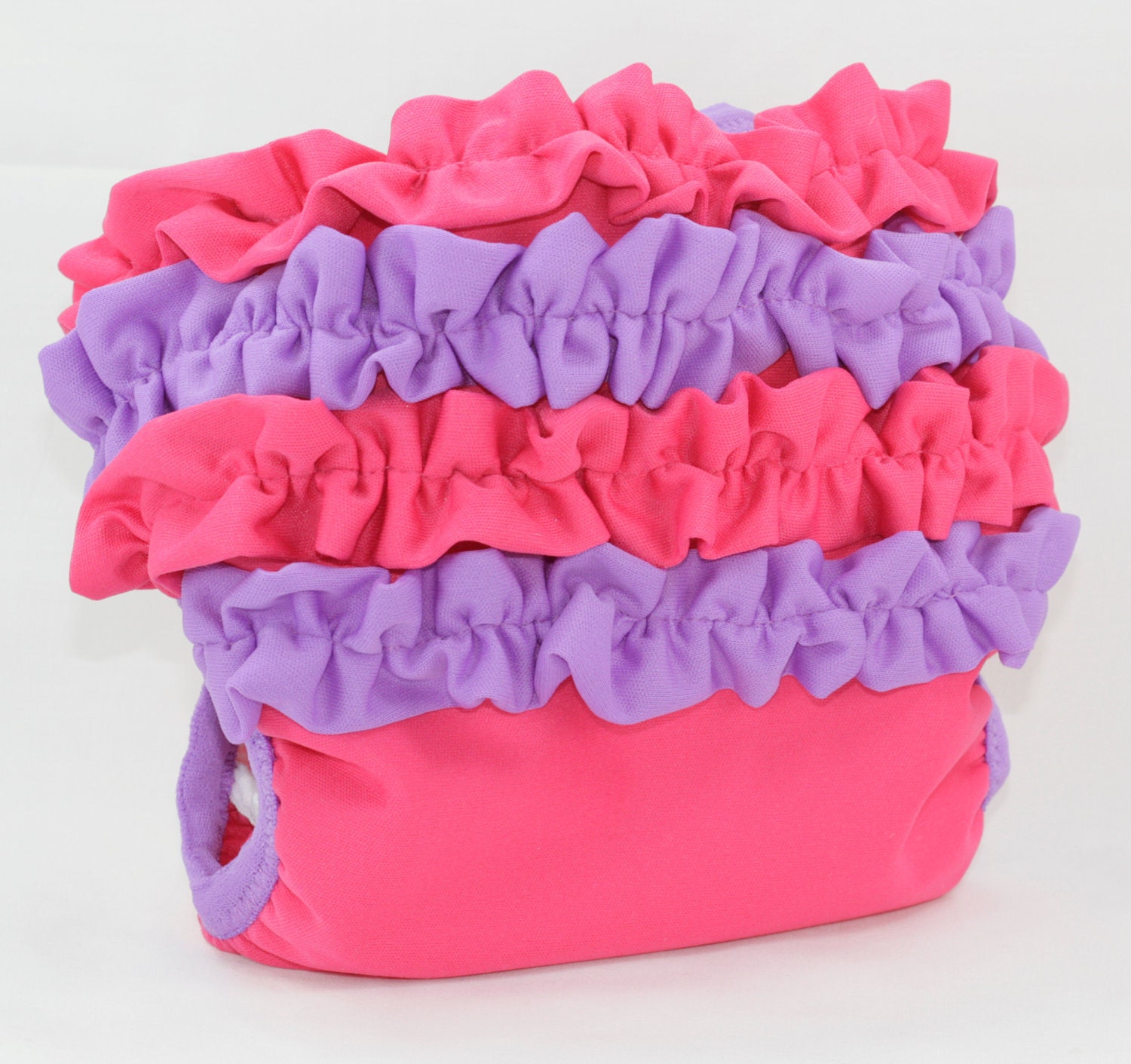 Pink with Purple Ruffle Size 3 / Toddler Cloth Diaper Cover