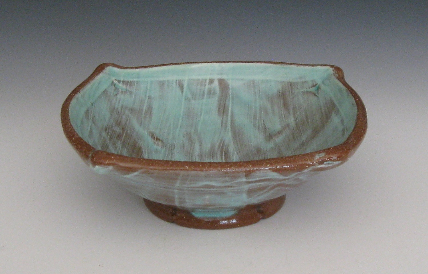 copper slipped shallow bowl