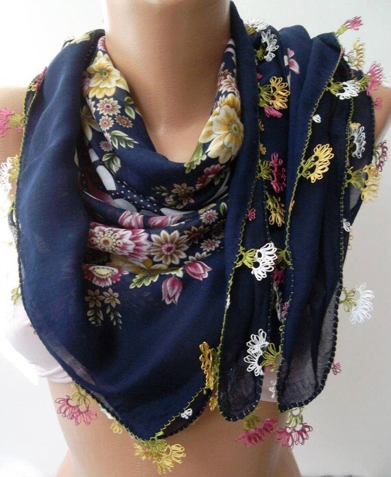 Dark Blue Anatolian Scarf