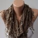 Brown lace and Elegance Shawl / Scarf - with Lace Edge