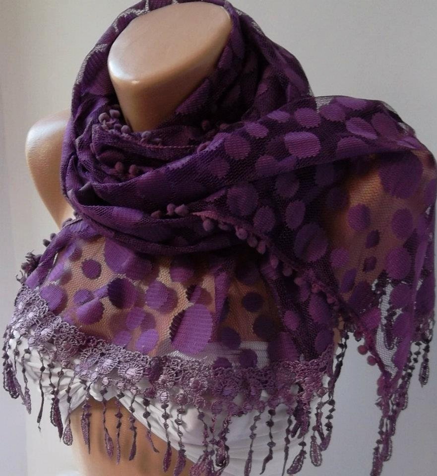 Tulle Scarf Purple and elegant