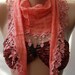 Salmon Pink - Elegance Shawl / Scarf with Lace Edge