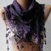 Purple - Elegance Shawl / Scarf with Lace Edge