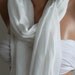 Turkish COTTON Fabric - White --- Elegance   Scarf