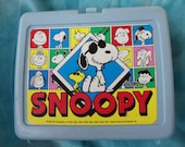 Snoopy 70s pale blue thermos brand lunch box 1971