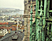 John Calvin's Church (St Peter's) in Geneva, Switzerland. 8x10. Mint. Lime. Green. Tower. Lime. Travel Photography.