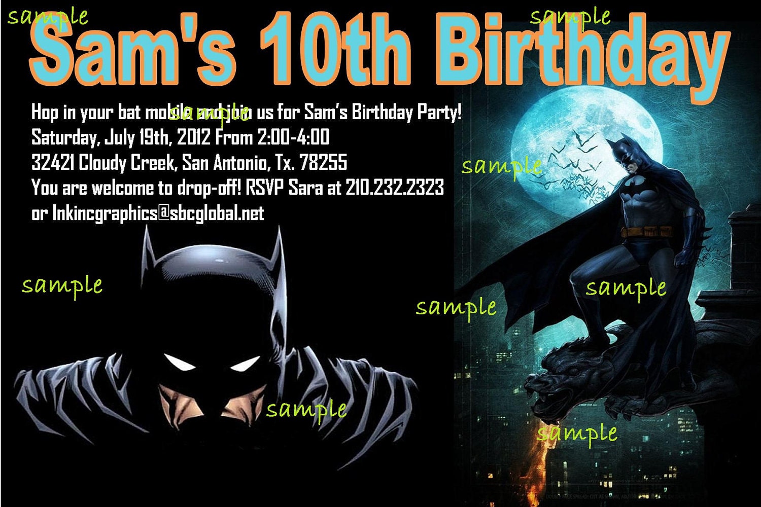 Bat Man Invitations