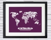 Oh The Places You'll Go - World Word Map with Dr. Seuss Quote - Nursery or Child's Bedroom