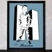 Custom Stencil Sketch Portrait with First Letter of Name in 3D - 8x10 Print