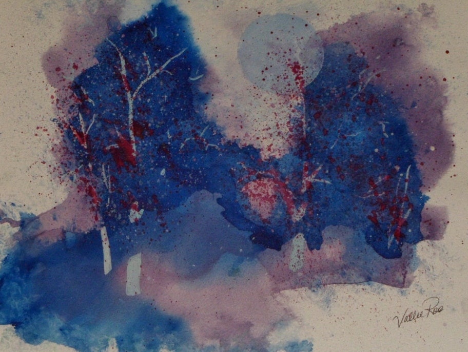 Watercolor - original and unique named "First Snow"
