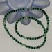 Necklace of green & black Czech glass beads, malachite beads and silver beads