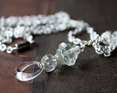 Upcycled Antique Clear Glass Pendant Necklace