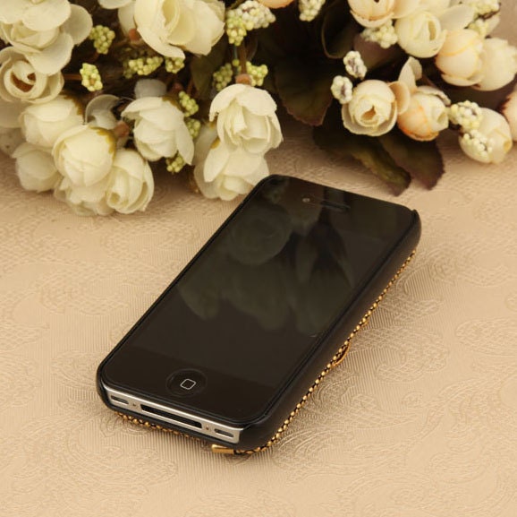 FREE SHIPPING Apple iPhone 4S 4G Vintage Bling Crystal Metal Elephant Hard Skin Case Cover