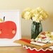 Apple art print illustration - 8x10 - green and red - kitchen nursery art