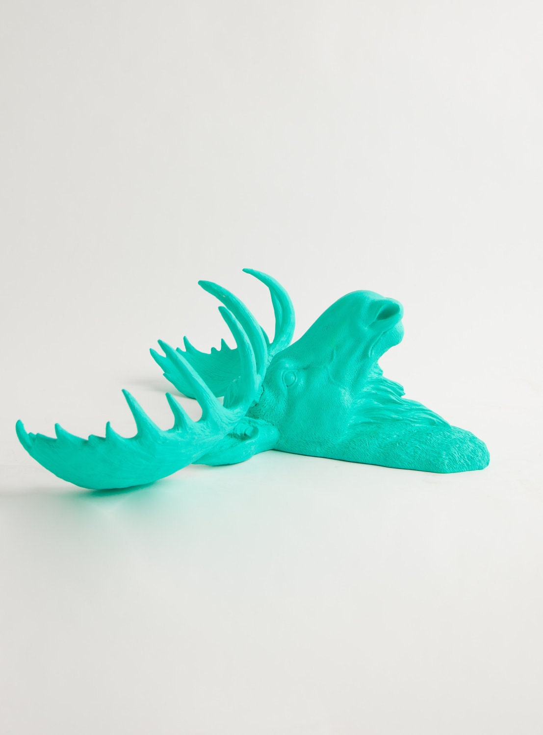 The Tiffany - Turquoise Resin Moose Head- Moose Resin Turquoise Faux Taxidermy- Chic & Trendy