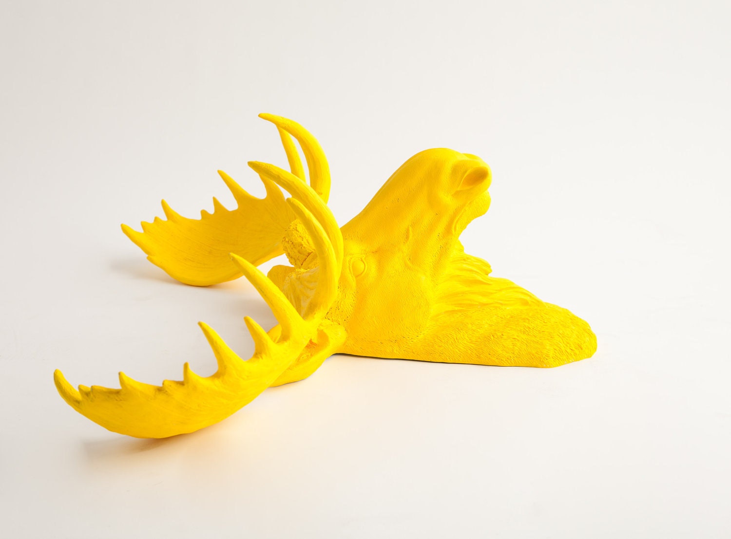 The Egberton - Yellow Resin Moose Head- Moose Resin Yellow Faux Taxidermy- Chic & Trendy