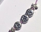 Customised Name Friendship Bracelet on waxed cotton cord