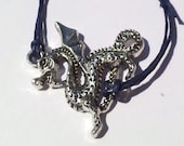 Large Dragon friendship bracelet on waxed cotton cord