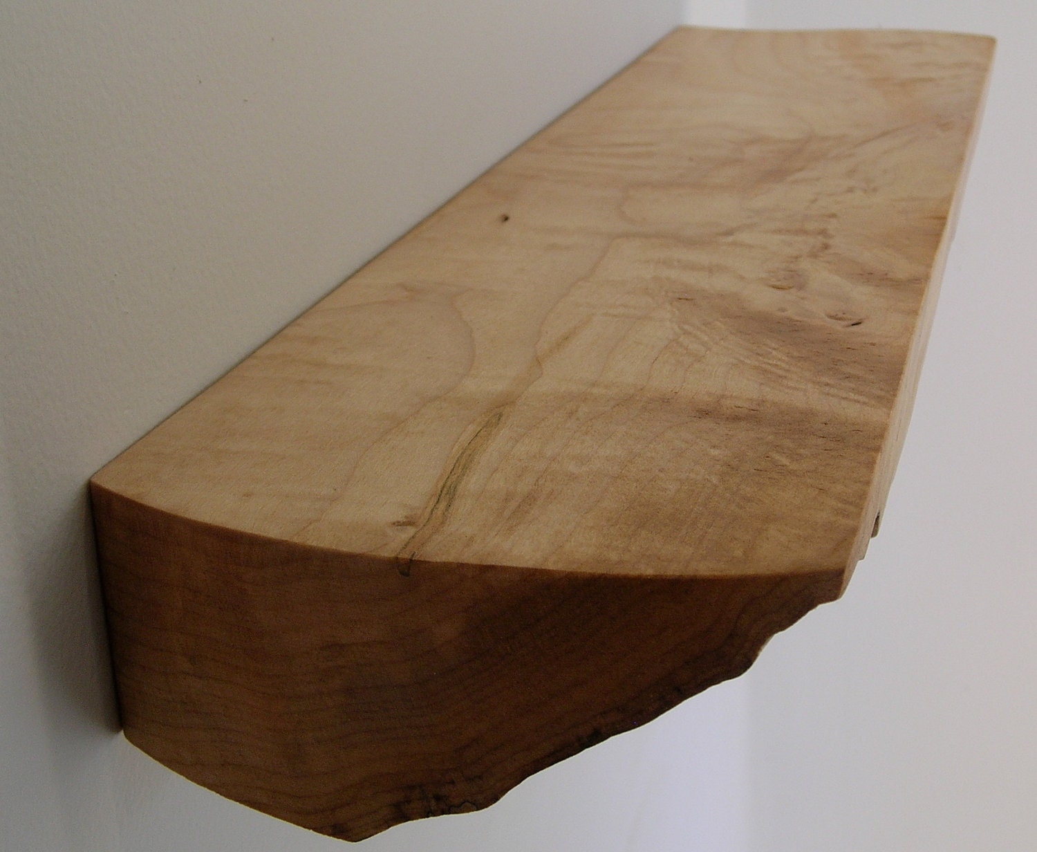 live edge maple shelf
