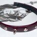 Burgundy studded leather headband