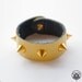 Yellow studded leather bracelet