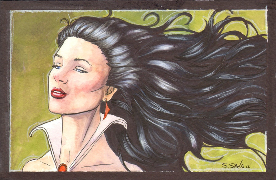 Vampirella Watercolor Painting...
