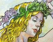 Limited Edition Art Print: Art Nouveau 02 Watercolor by Scott Christian Sava
