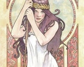 Art Nouveau 03 Original Watercolor by Scott Christian Sava