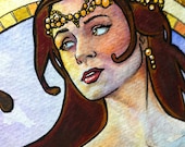 Limited Edition Art Print: Art Nouveau 05 Watercolor by Scott Christian Sava