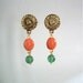 Drop Earring with Orange and Green Stones
