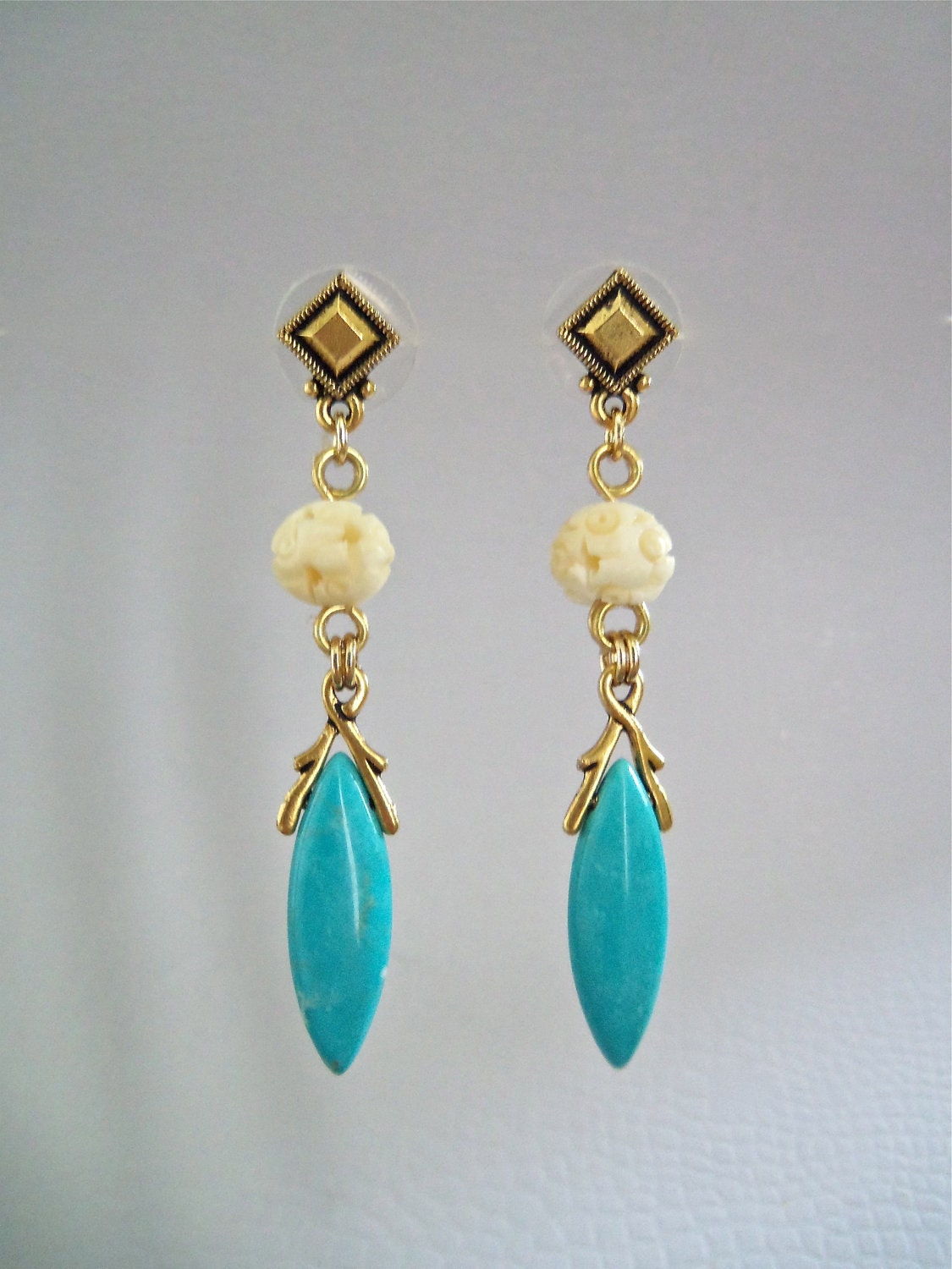 Drop Earring with Turquoise Stones