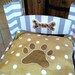 Sale FREE SHIPPING...Hollywood Style hand painted dog pet bed with hand painted cushion - Gray and White with Mosaic Bone