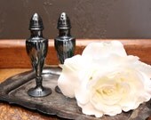 Silver Plate Salt and Pepper Vintage Shabby Shakers