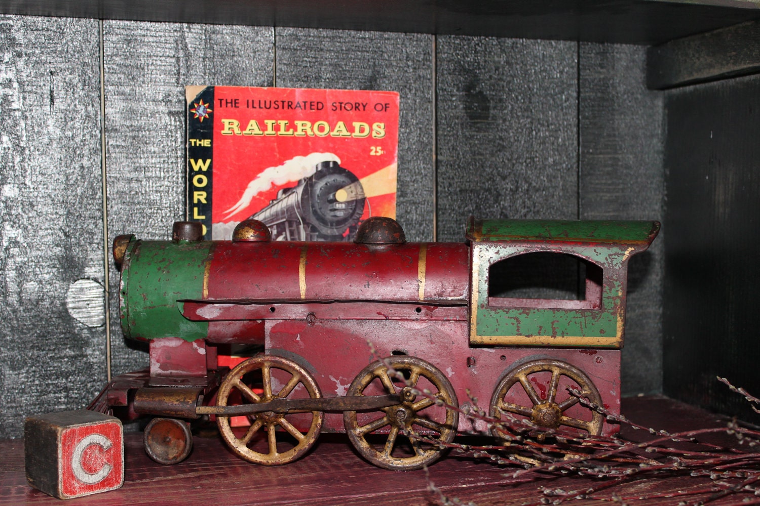 Rare Antique Tin Metal Toy Train