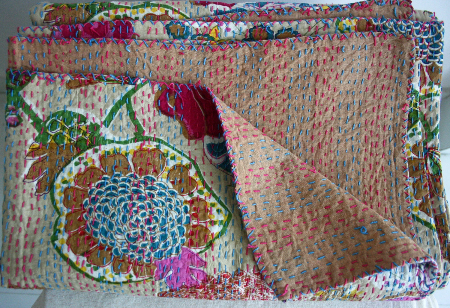 Queen Bedspread - Handmade Queen Sized Cotton Blanket
