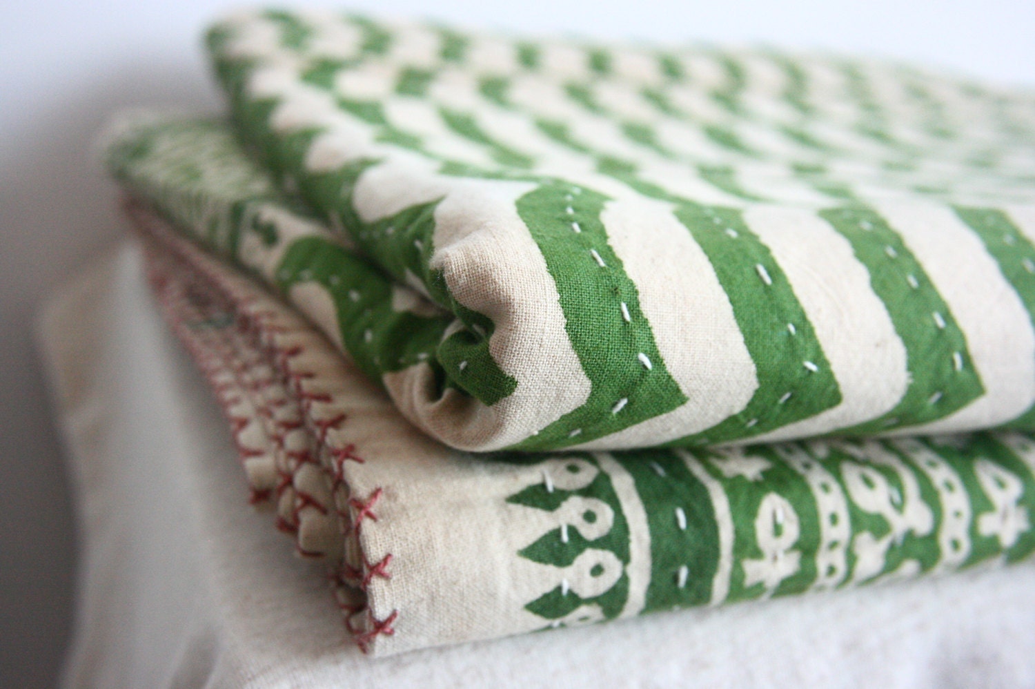 Hand Block Bed Cover or Blanket in Queen Size
