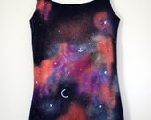 Hand painted galaxy stars city at night customize vest top