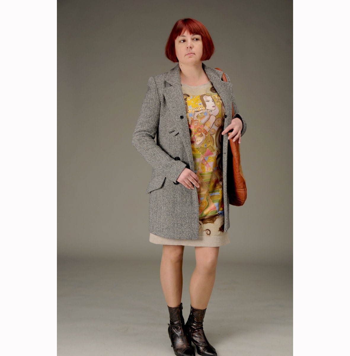 Batik Wool Knit Dress " Expectation" by Klimt