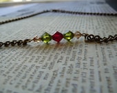Autumn Swarovski Crystal Simple Necklace by vintagerust