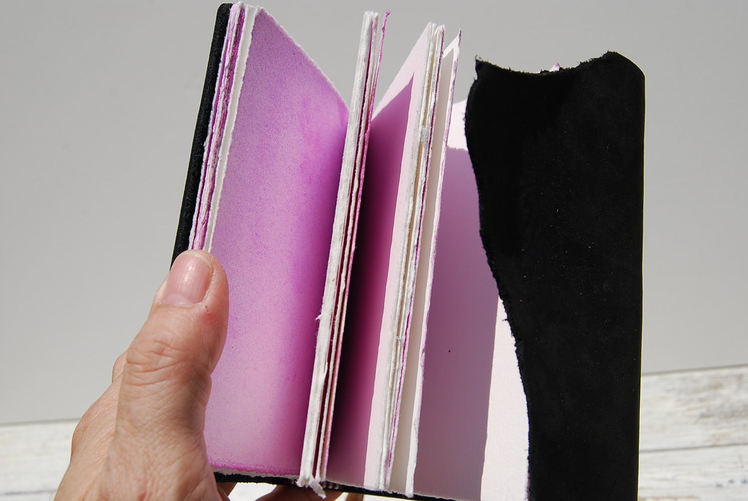 Handmade Leather Journal Diary Art Poetry Book Flower Notebook Moon (051)