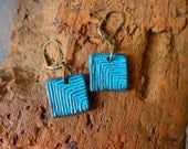 Cave Blue Square Earrings - Urban Chic -