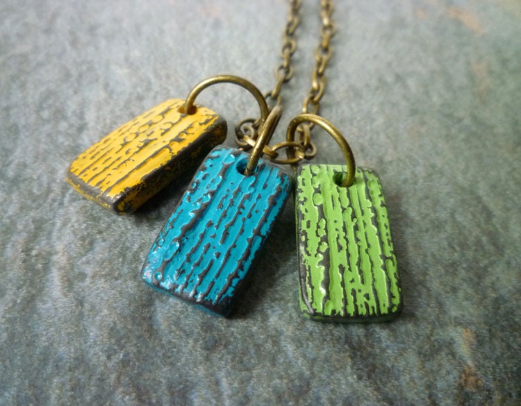 Drift Away Necklace - Green -Blue - Mustard
