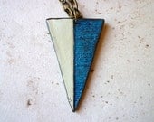 Big Triangle Necklace - Blue and White