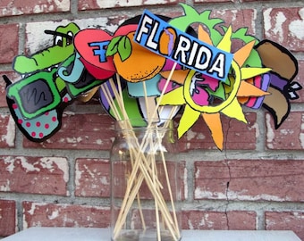 Florida printable photo booth props - cartoon style