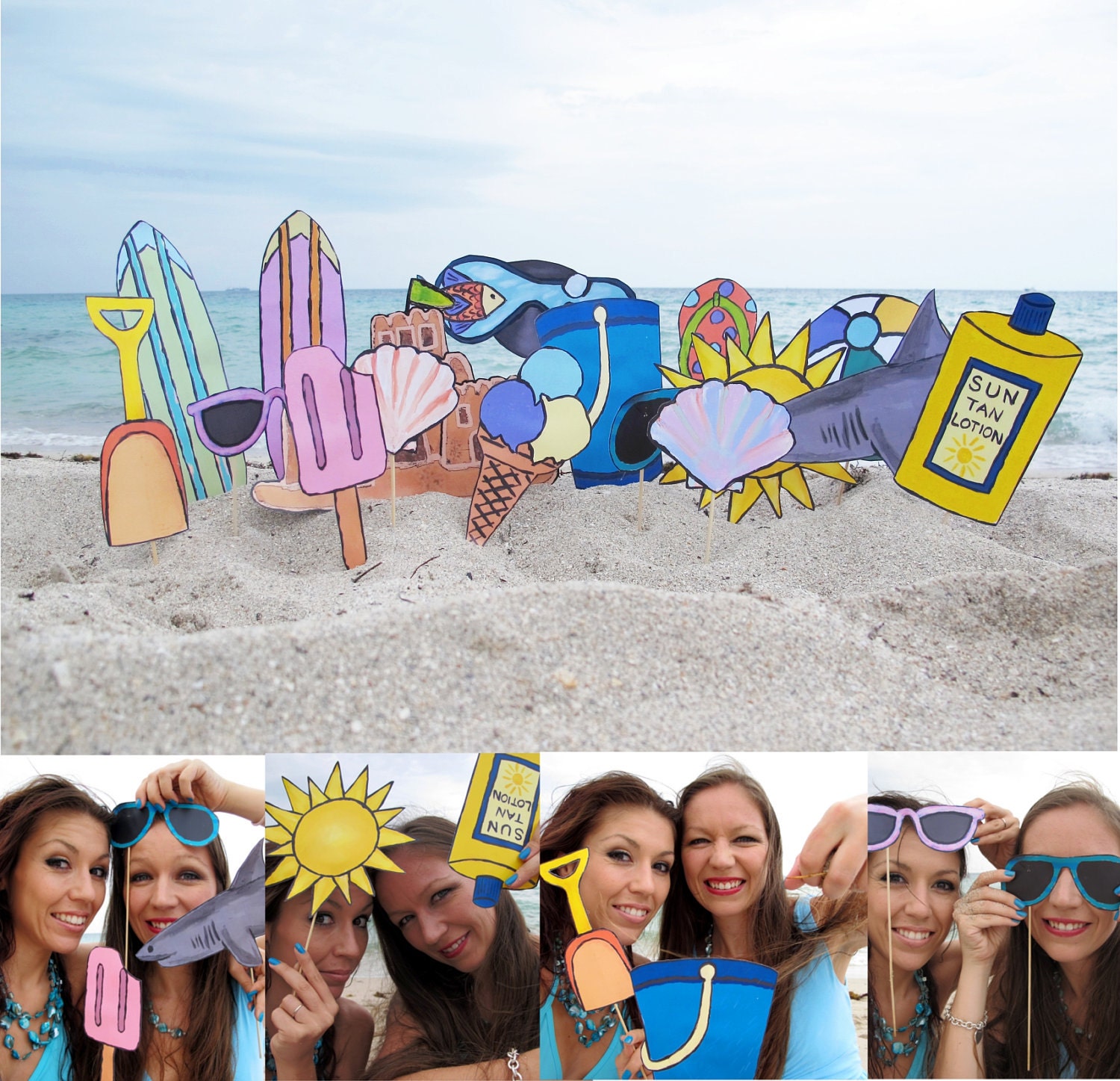 beach photo booth props - perfect for a summer party or to celebrate a vacation