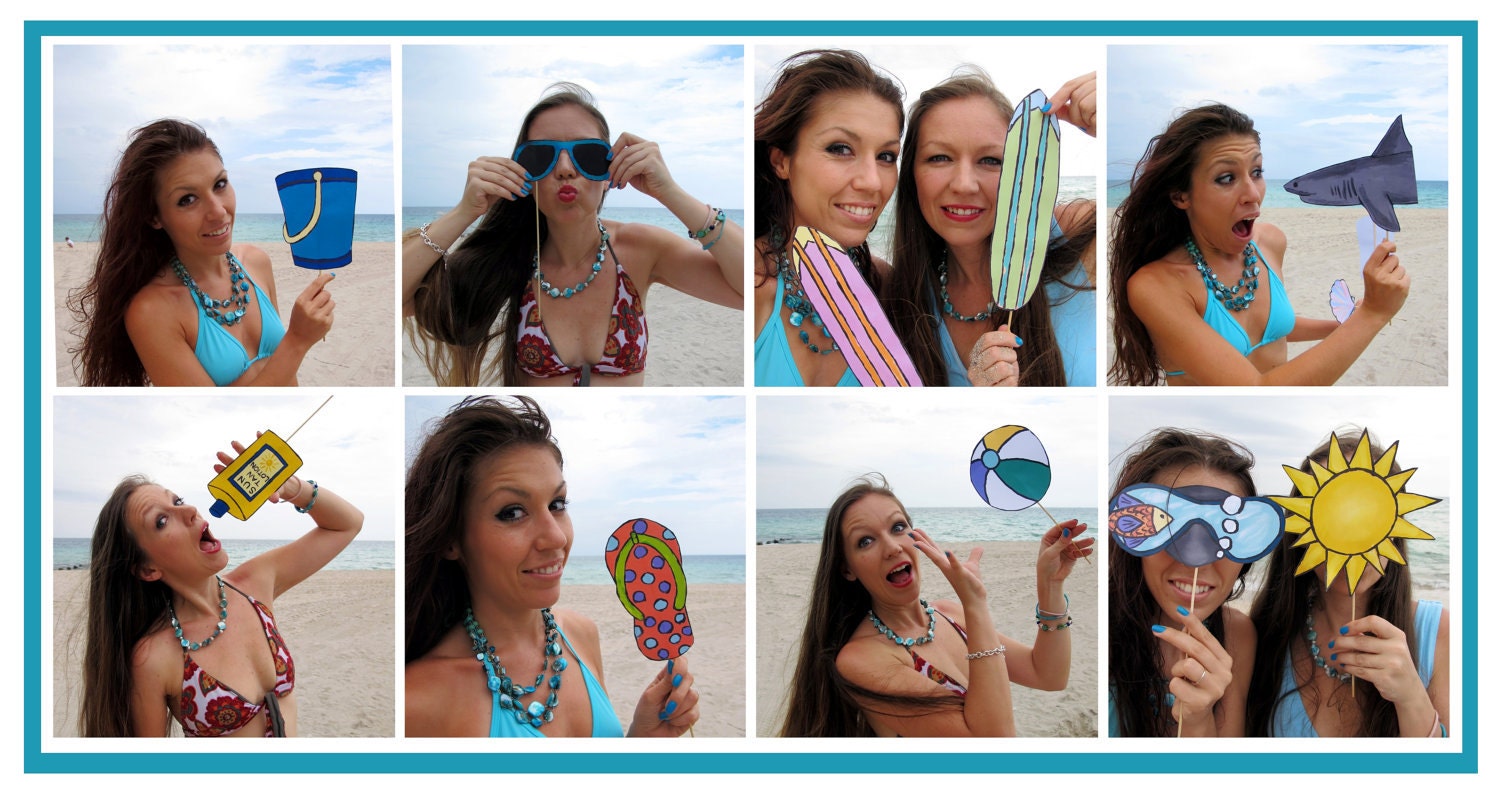 beach photo booth props - perfect for a summer party or to celebrate a vacation