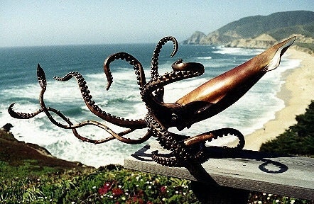 GIANT SQUID SCULPTURE bronze sculpture by Kirk McGuire