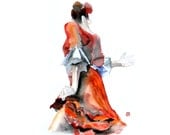 Flamenco dancer woman ART PRINT 13X19 original watercolor painting illustration home wall decor  modern contemporary reproduction poster
