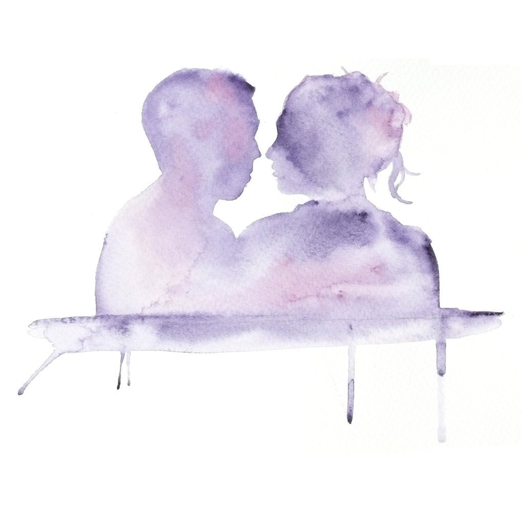 LOVE man woman ART PRINT 12X16 original watercolor painting illustration home wall decor modern contemporary reproduction poster